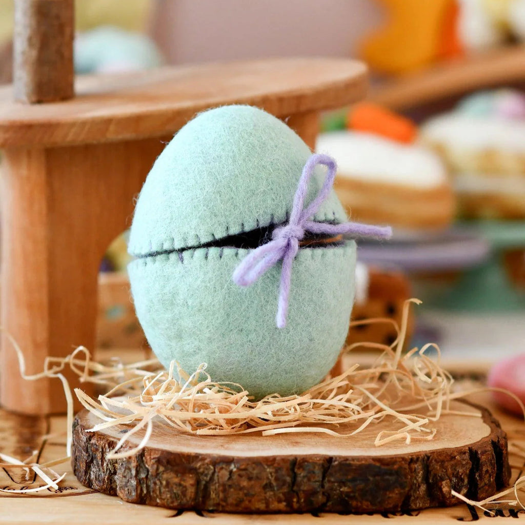 TARA TREASURES Felt Surprise Egg with Brown Bunny Inside – Forest of Play