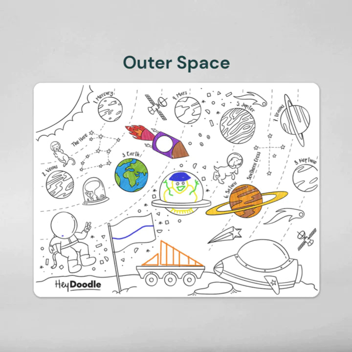 Hey Doodle Outer Space colouring mat.
