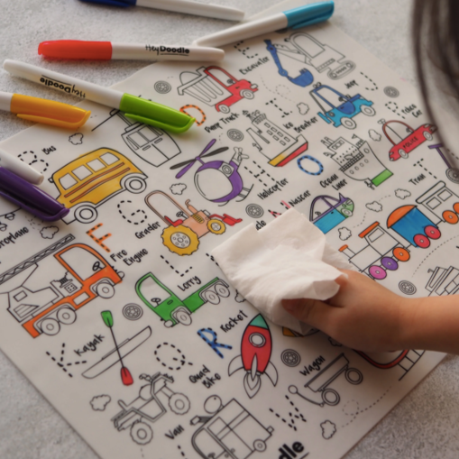 Cleaning Hey Doodle Hoot Hoot Tonk colouring mat.