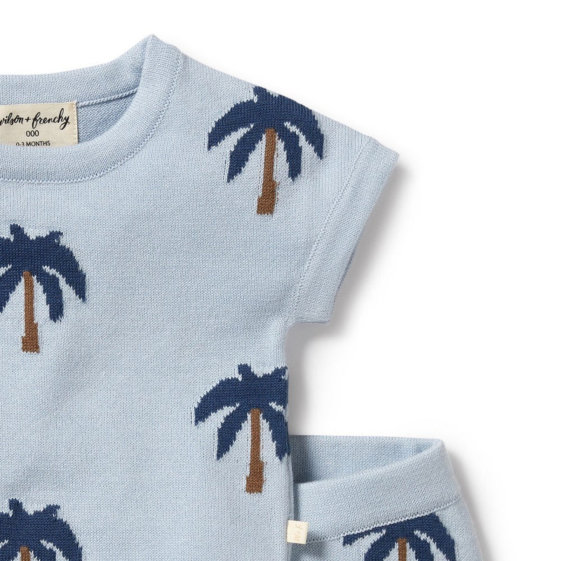 WILSON & FRENCHY - Little Palm Organic Knitted Set close up