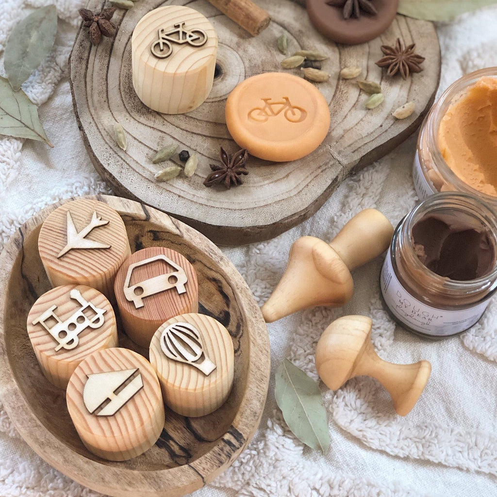 Beadie Bug Play transport playdough stamps.